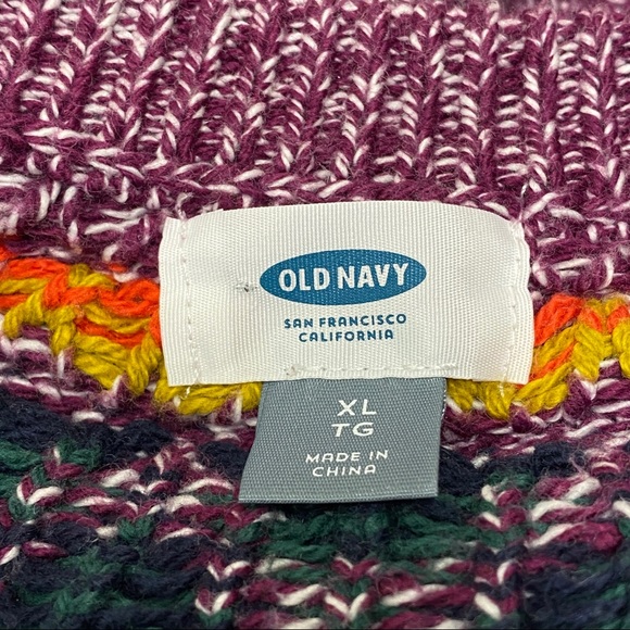 Old Navy Multicolor Purple Fair Isle Knitted Sweater - Picture 16 of 16